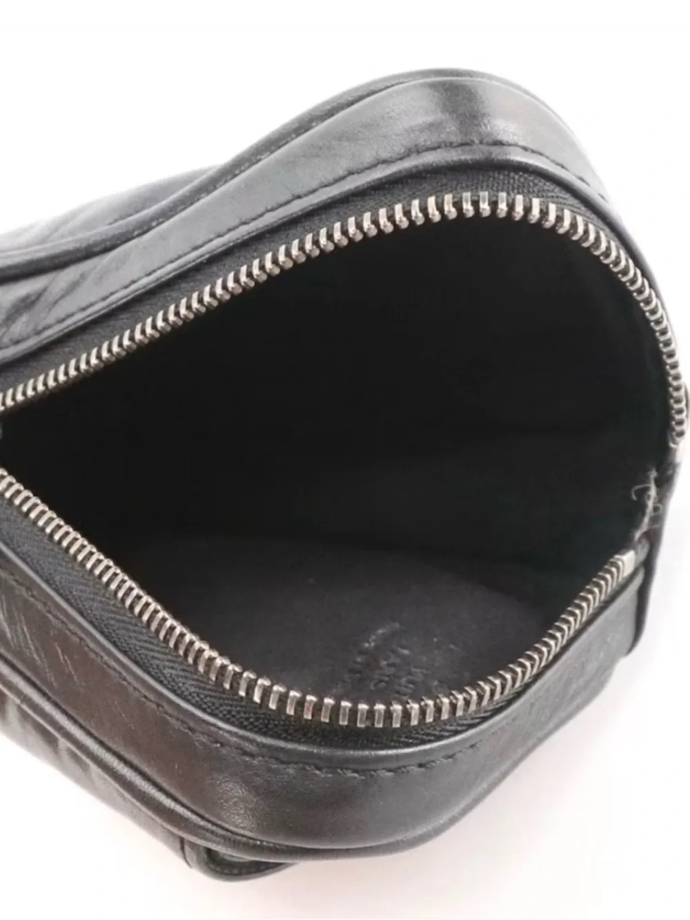 Louis Vuitton Mini Zip Around Pouch in Black Leather - Black Shadow Monogram